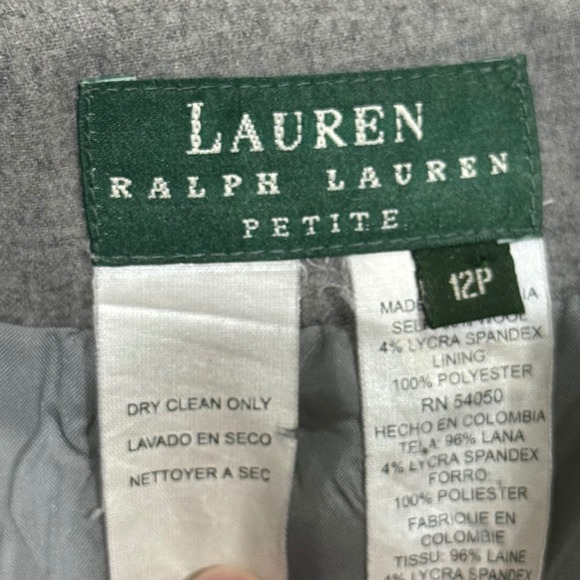 Lauren Ralph Lauren Petite Grey Wool Pencil Skirt Career Office Size 12P - Picture 2 of 3